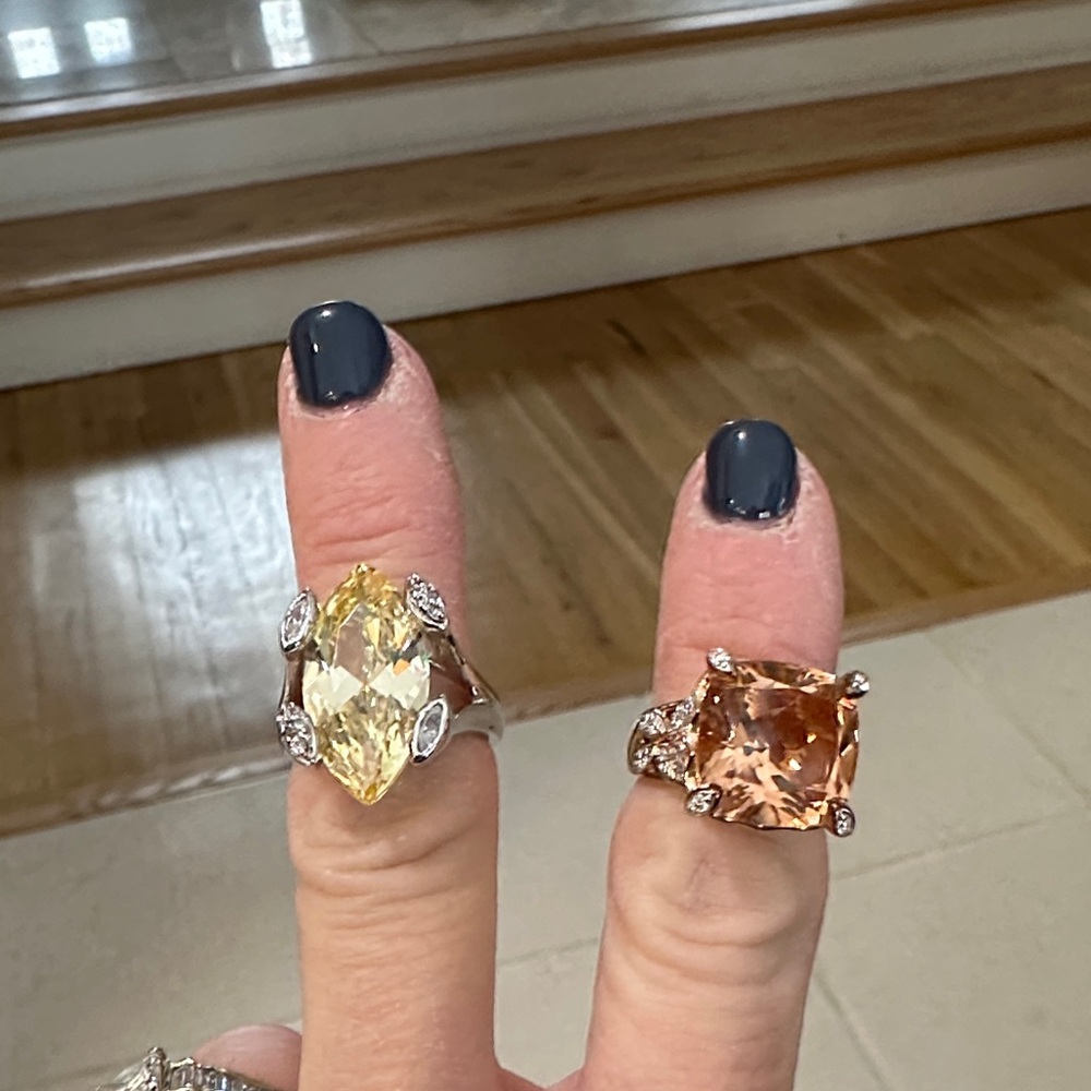Source Unknown Yellow and Orange Gemstone Rings